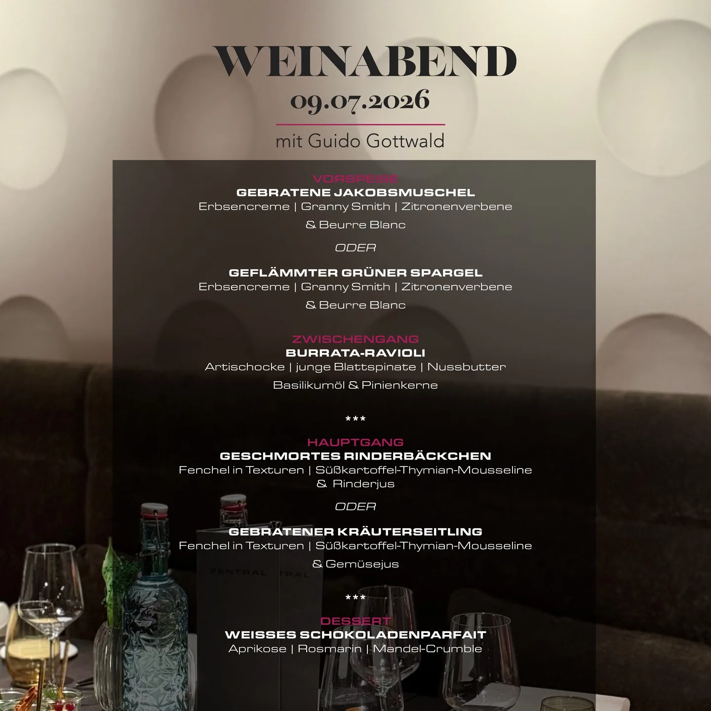 Weinabend-Menü