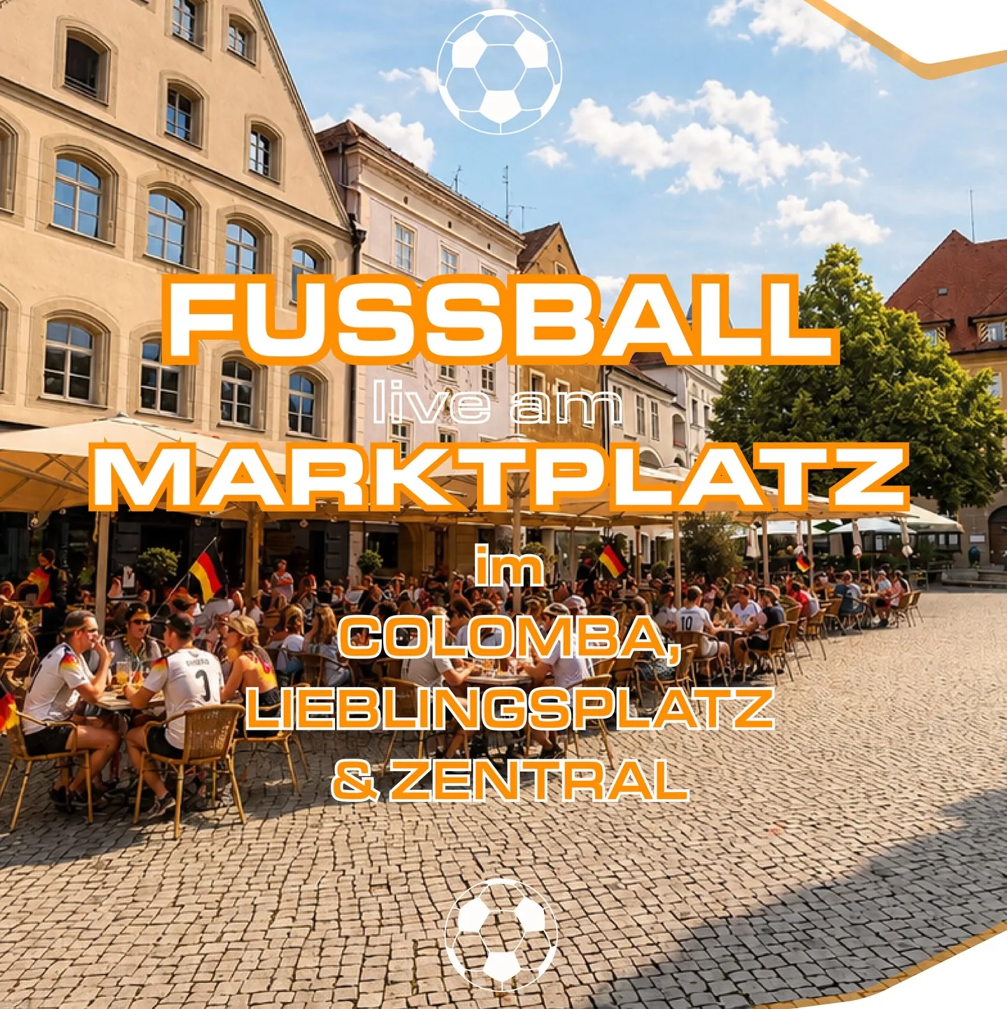 Fußball-Übertragung am Marktplatz